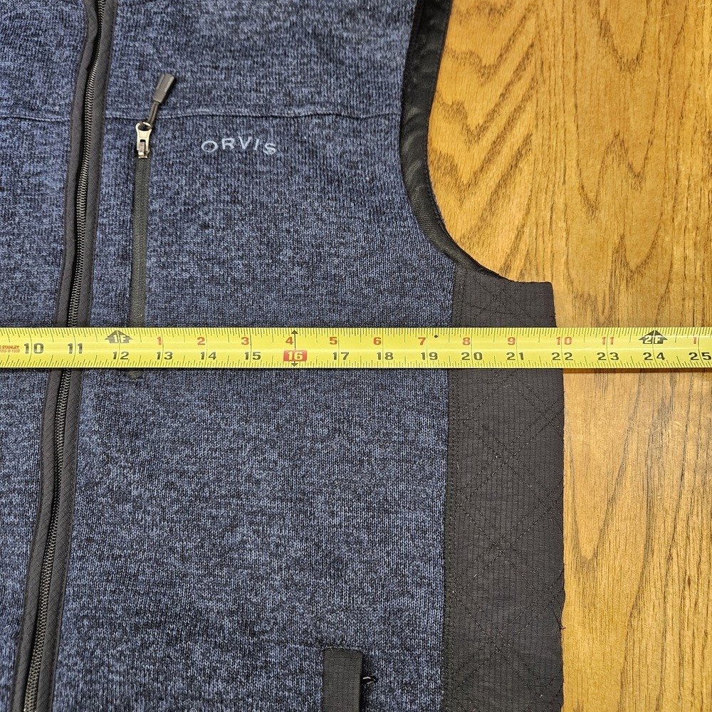 Orvis Full Zip Vest Mens L Blue Fleece Sweater Outdoor Fishing Layer Sleeveless - Picture 8 of 11